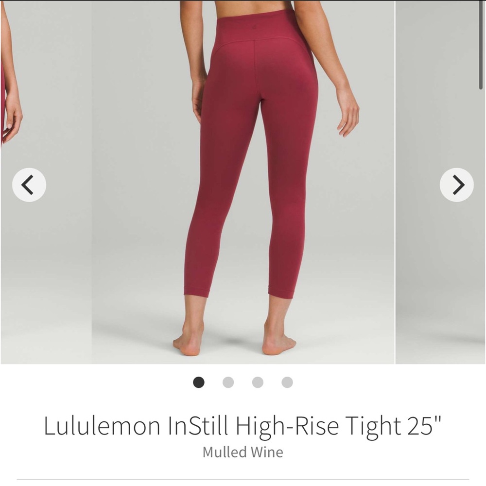 Lululemon InStill High-Rise Tight 25” Mulled Wine Size 8